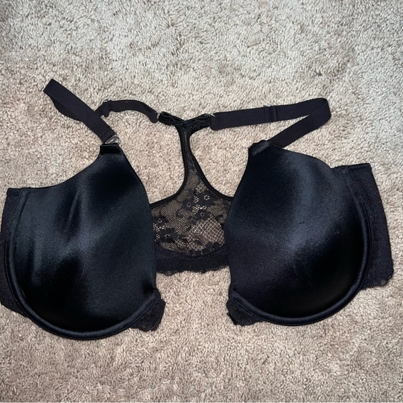Maidenform Front Closure Full Coverage Racerback Bra Black Size 38D - Picture 7 of 8